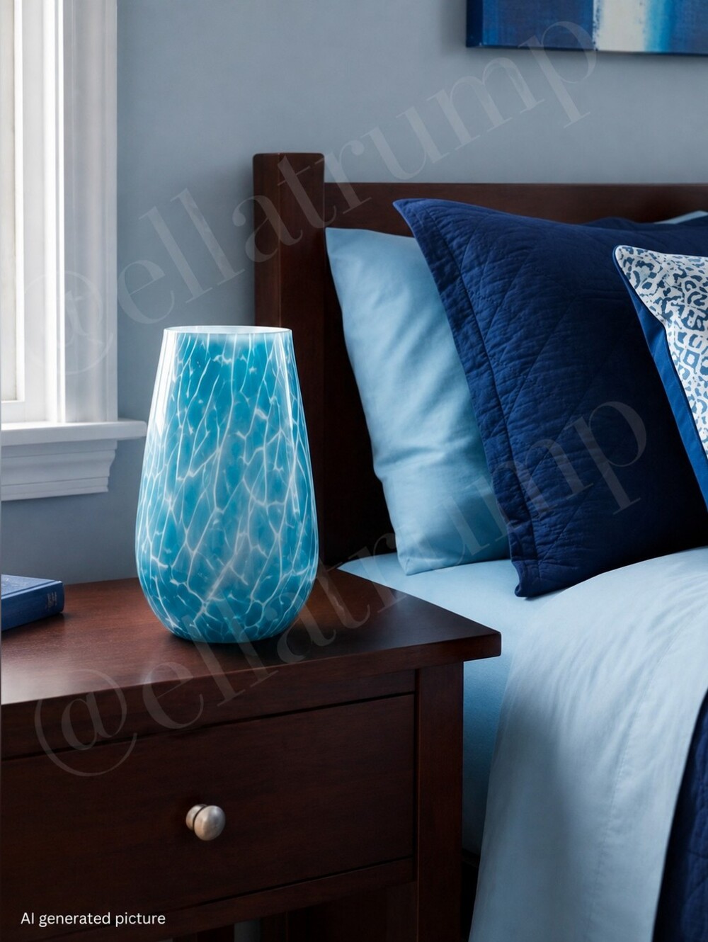 Hand-blown 12" Studio Art Glass Lamp ONLY